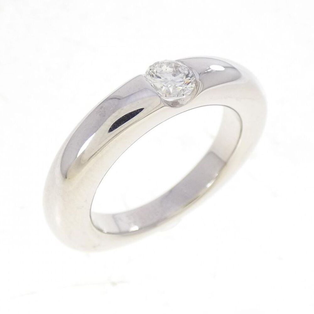 Cartier Ellipse 18K White Gold Diamond Ring Size 49